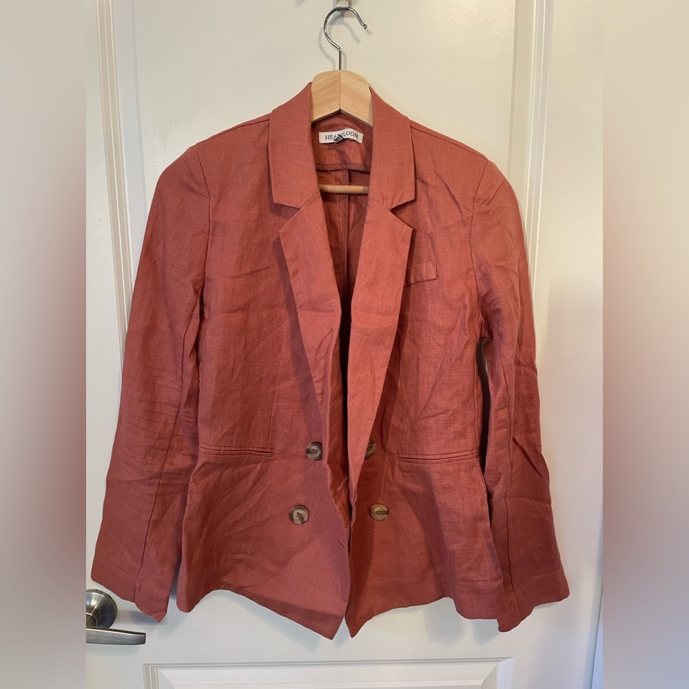 Heart loom | 100% Linen blazer | Terra cotta colour | Size S | NWOT - Picture 3 of 8
